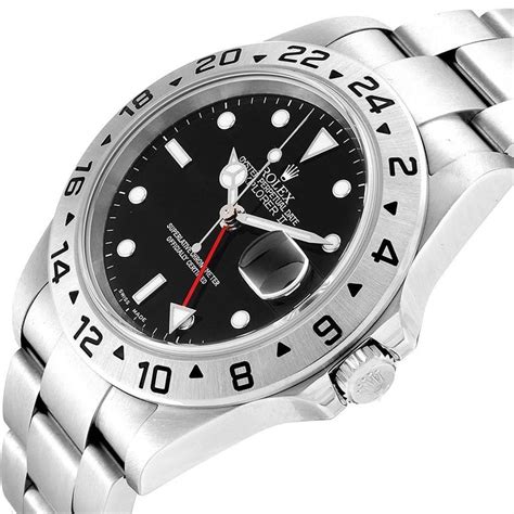 2007 rolex explorer ii black with red gmt hand|Rolex Explorer II dial.